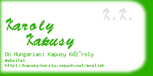 karoly kapusy business card